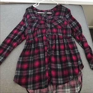 Torrid chalis babydoll plaid tunic